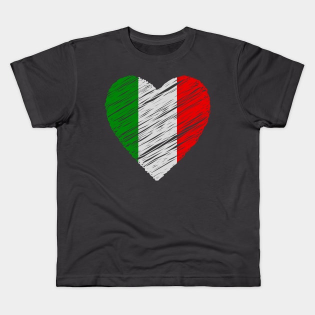 In this picture we see a heart in the shape of the Italian flag. Kids T-Shirt by Atom139